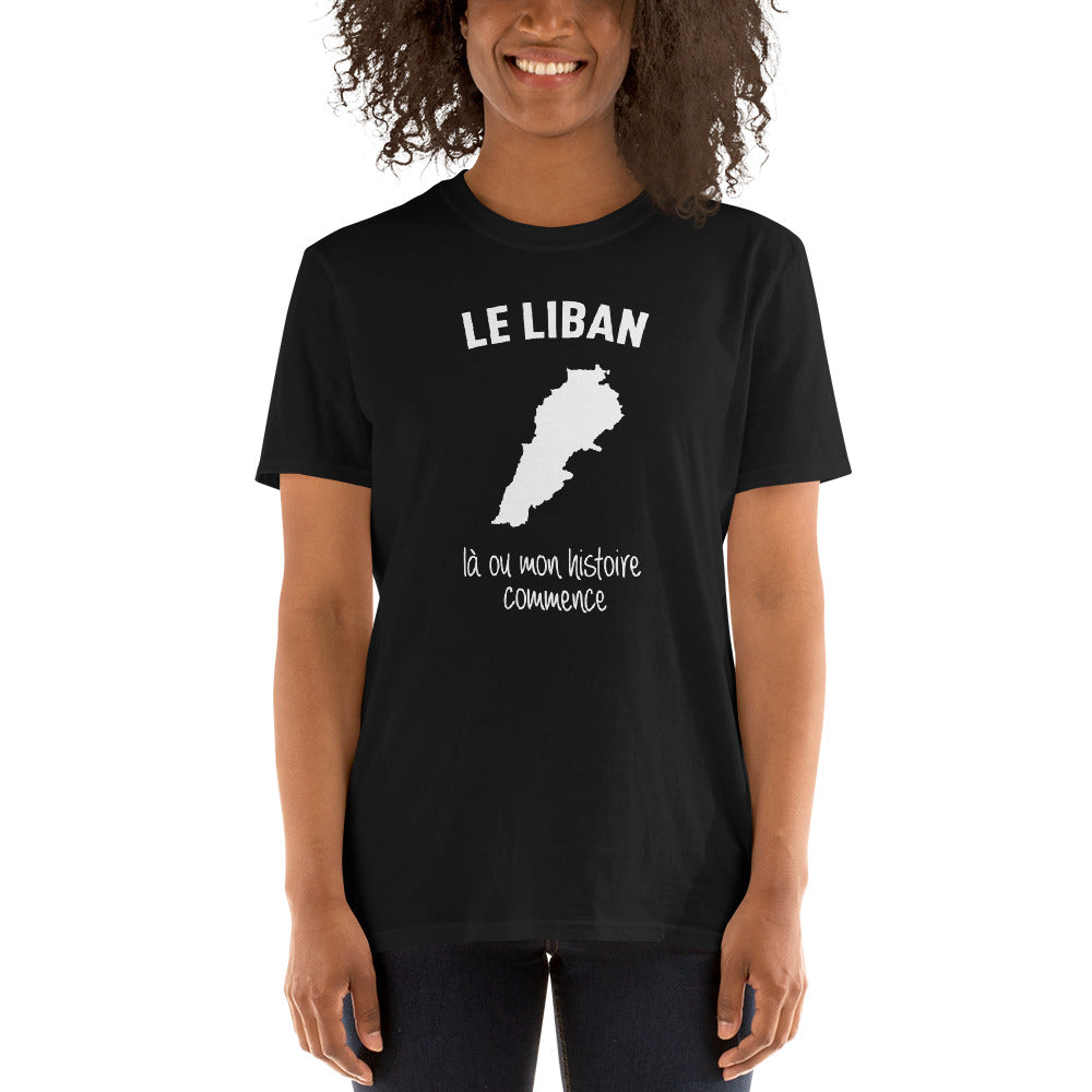 T-shirt Liban gris foncé chiné - Mon histoire commence avec fierté