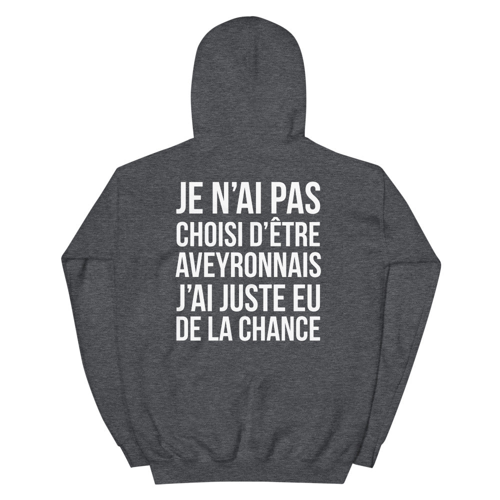 Aveyron - Je n'ai pas choisi d'être Aveyronnais - Sweatshirt à capuche - Ici & Là - T-shirts & Souvenirs de chez toi