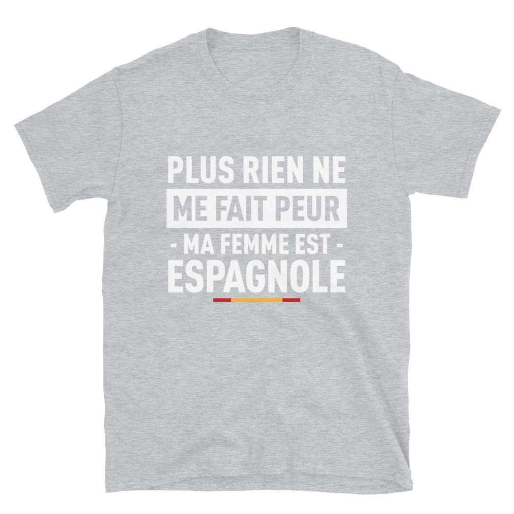 T-shirt Espagne bleu marine dos - Plus rien ne me fait peur ma femme est