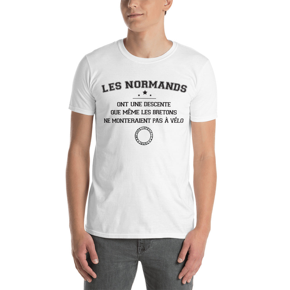 T-shirt Normands descente gris sport - texte humoristique sur les Normands