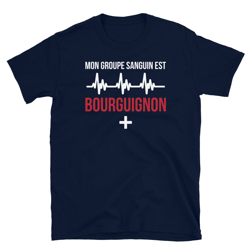 T-shirt Bourgogne gris sport - Groupe sanguin humoristique