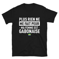 Thumbnail for T-shirt Gabon noir - Plus rien ne me fait peur ma femme est