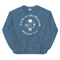 Thumbnail for Sweatshirt Normande marine dos - Attente humoristique du verre