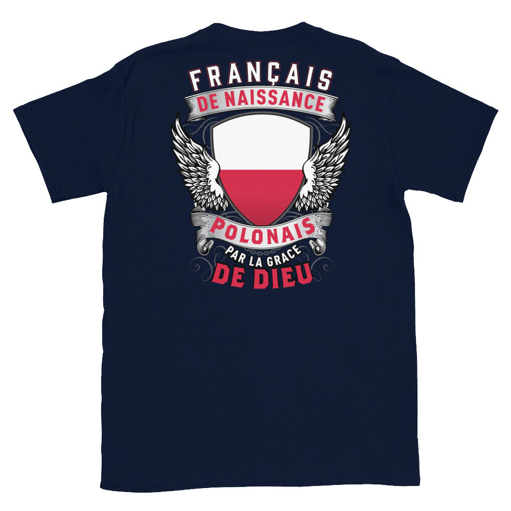 T-shirt Pologne bleu marine - Fierté et humour en coton