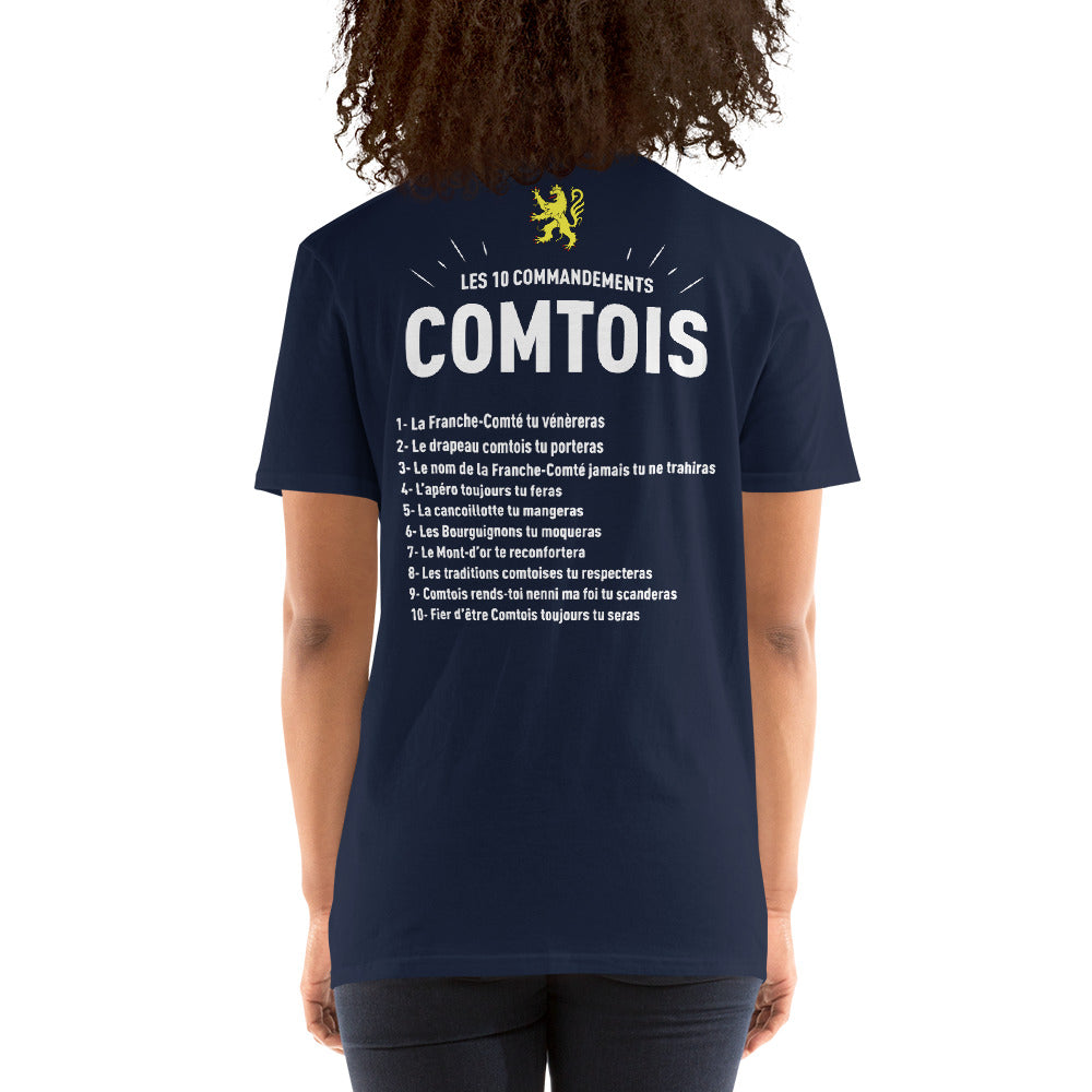 T-shirt France-Comté bleu marine - Les 10 commandements comtois