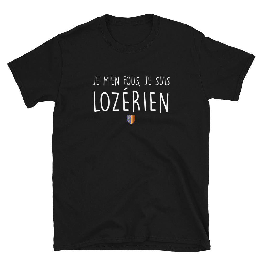 T-shirt Lozérien noir - M'en fous je suis Lozérien