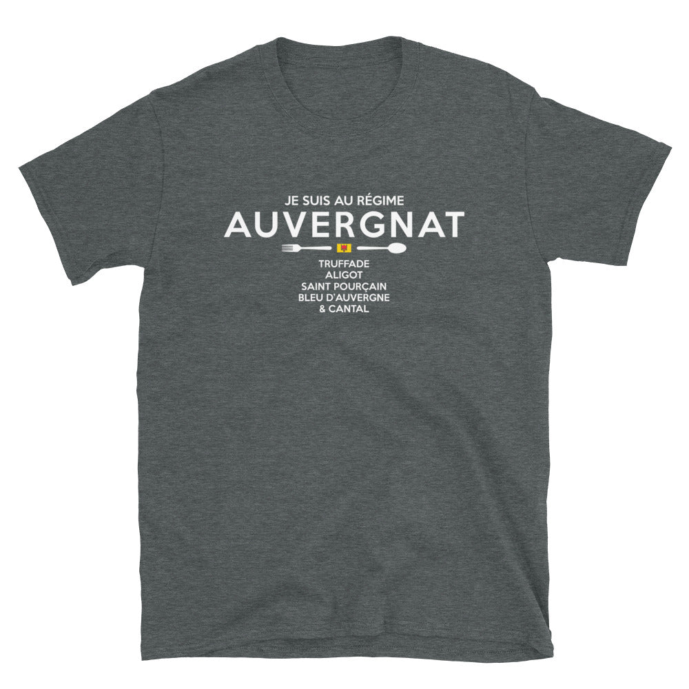 T-shirt Auvergne gris foncé dos - Je suis au régime Auvergnat