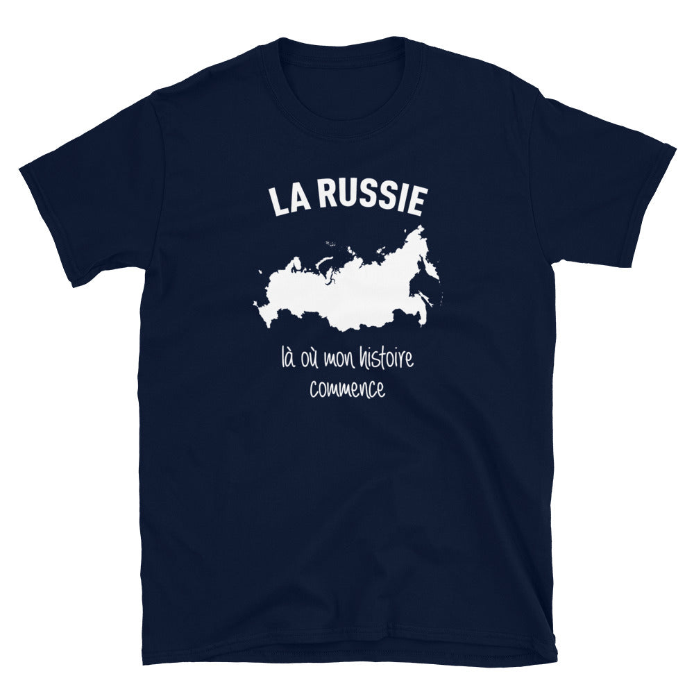T-shirt Russie noir dos - Mon histoire commence avec fierté