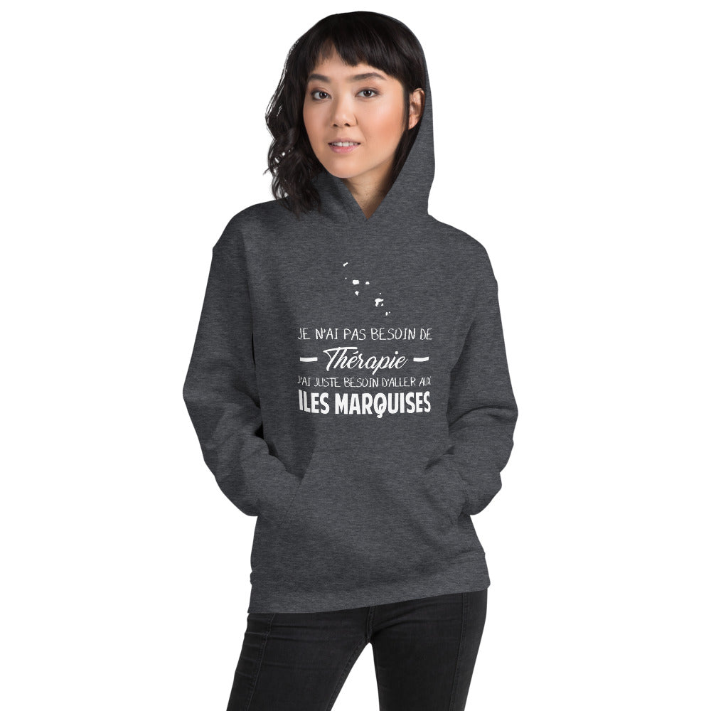 Thérapie îles marquises - Polynésie - Sweatshirt à capuche - Ici & Là - T-shirts & Souvenirs de chez toi