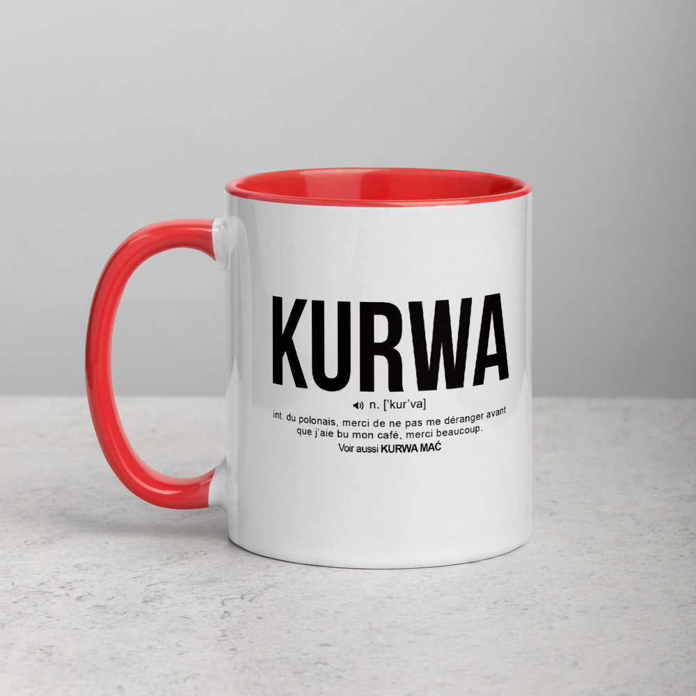 Définition drôle Kurwa pour le café des Polonais le matin  - Mug Tasse Couleurs intérieures - Ici & Là - T-shirts & Souvenirs de chez toi