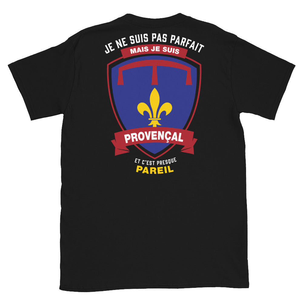T-shirt Provence noir - Je ne suis pas parfait mais je suis Provençal