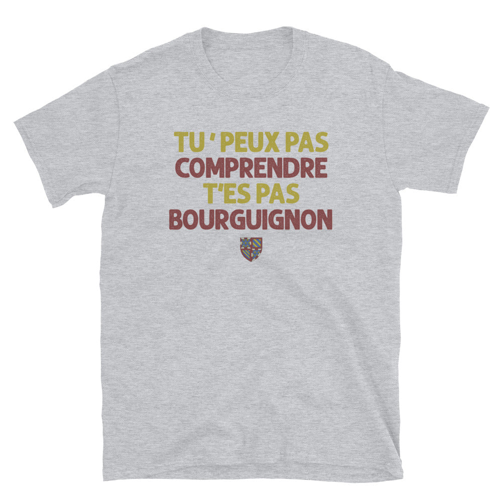 T-shirt Bourgogne gris sport - Tu ne peux pas comprendre t'es pas bourguignon
