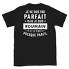 T-shirt Roumain noir - Je ne suis pas parfait mais.