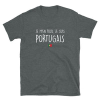 Thumbnail for T-shirt Portugal gris foncé chiné - Je m'en fous je suis Portugais