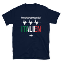 Thumbnail for T-shirt Italie noir - Mon groupe sanguin : Italien plus