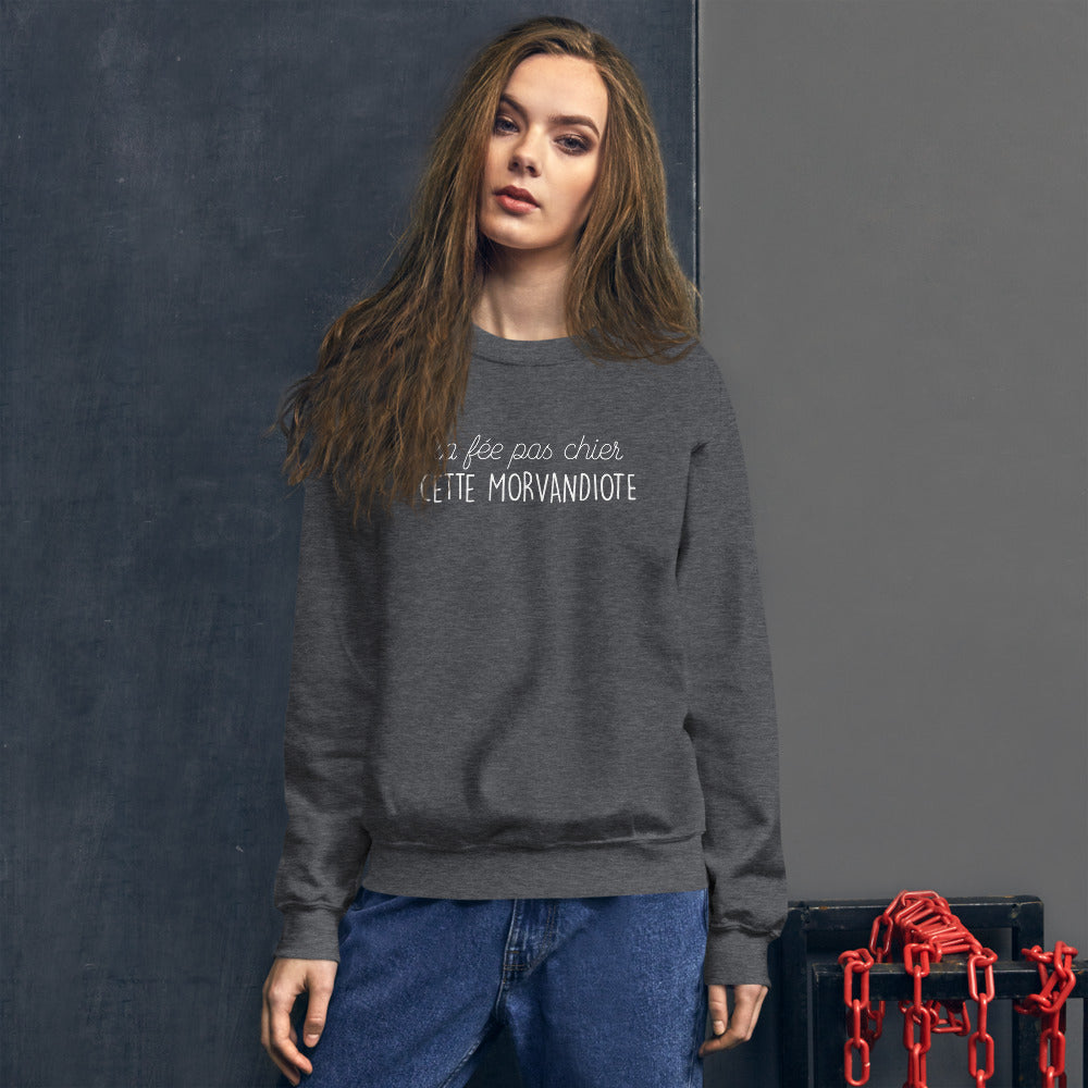 Sweatshirt Morvan bleu marine dos - fée pas chier cette Morvandiote