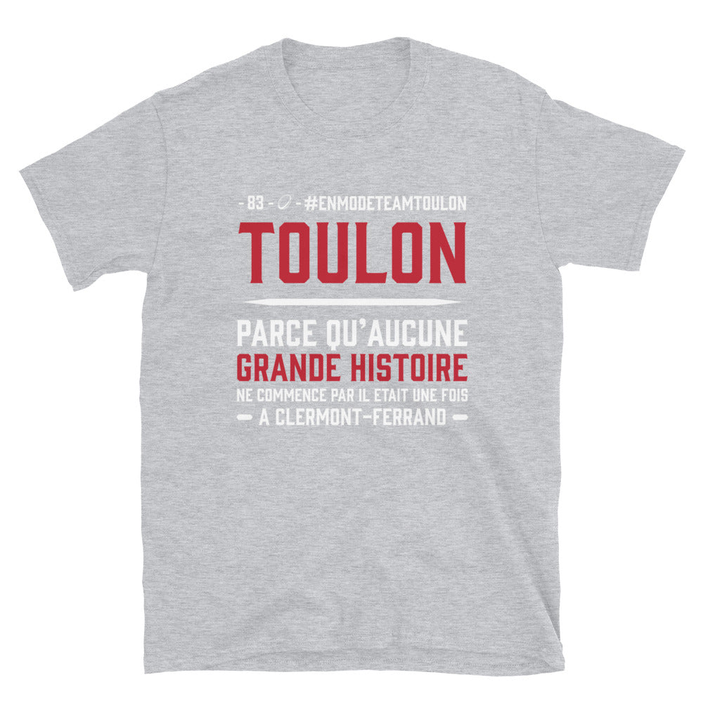 T-shirt Toulon gris foncé dos - Grande histoire de la ville en humour