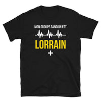 Thumbnail for T-shirt Lorrain noir - Groupe sanguin humoristique