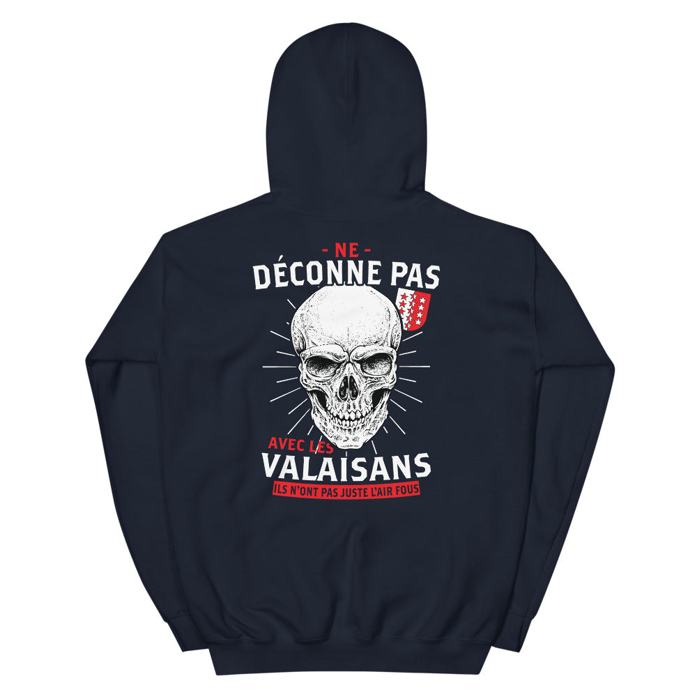 Sweatshirt Valaisans noir dos - Ne déconnez pas avec humour