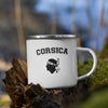 Tasse Corse émaille blanche - Pour campeurs heureux