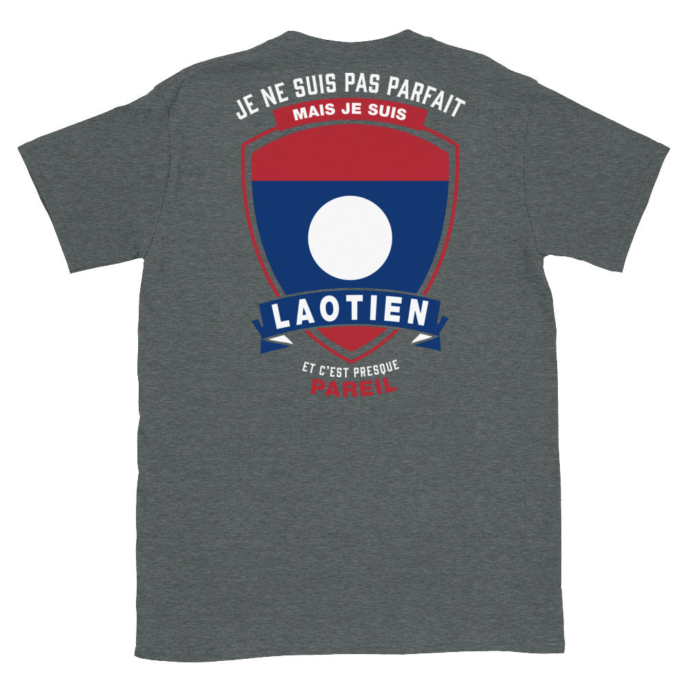 T-shirt Laos bleu marine - Je ne suis pas parfait mais...