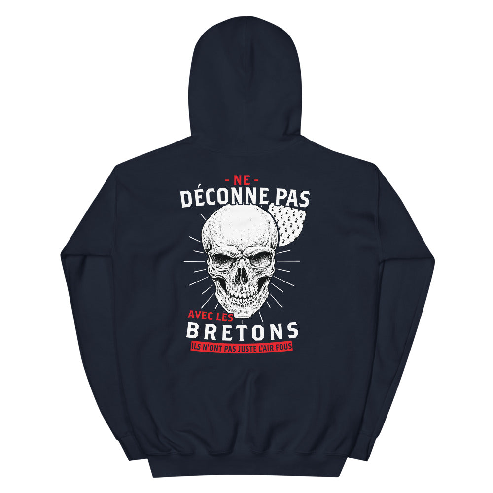Sweatshirt Bretagne rouge dos - Ne déconne pas avec les Bretons