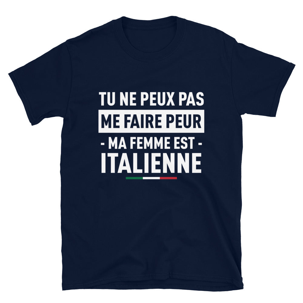 T-shirt Italie noir dos - Plus rien ne me fait peur ma femme est