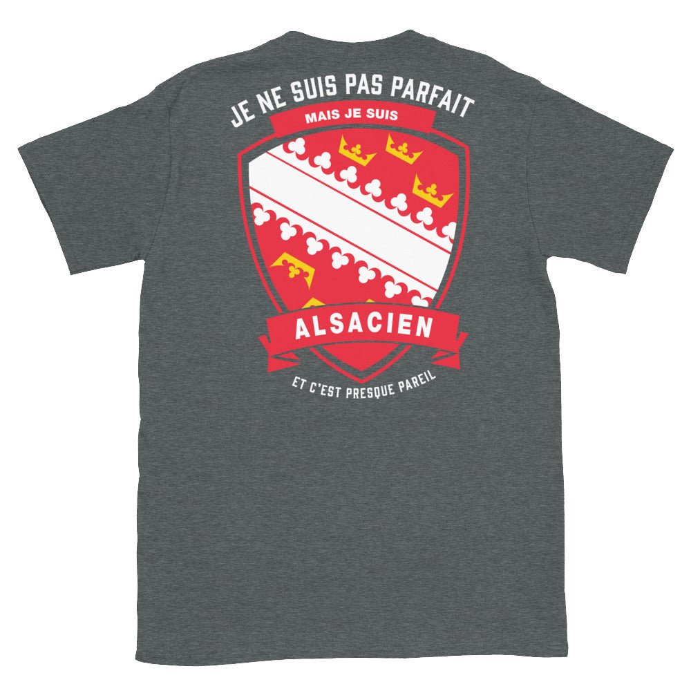 T-shirt Alsacien bleu marine - Je ne suis pas parfait mais.