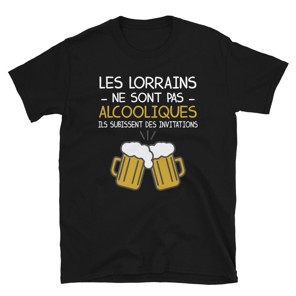 T-shirt Lorraine noir - Les Lorrains ne sont pas alcooliques