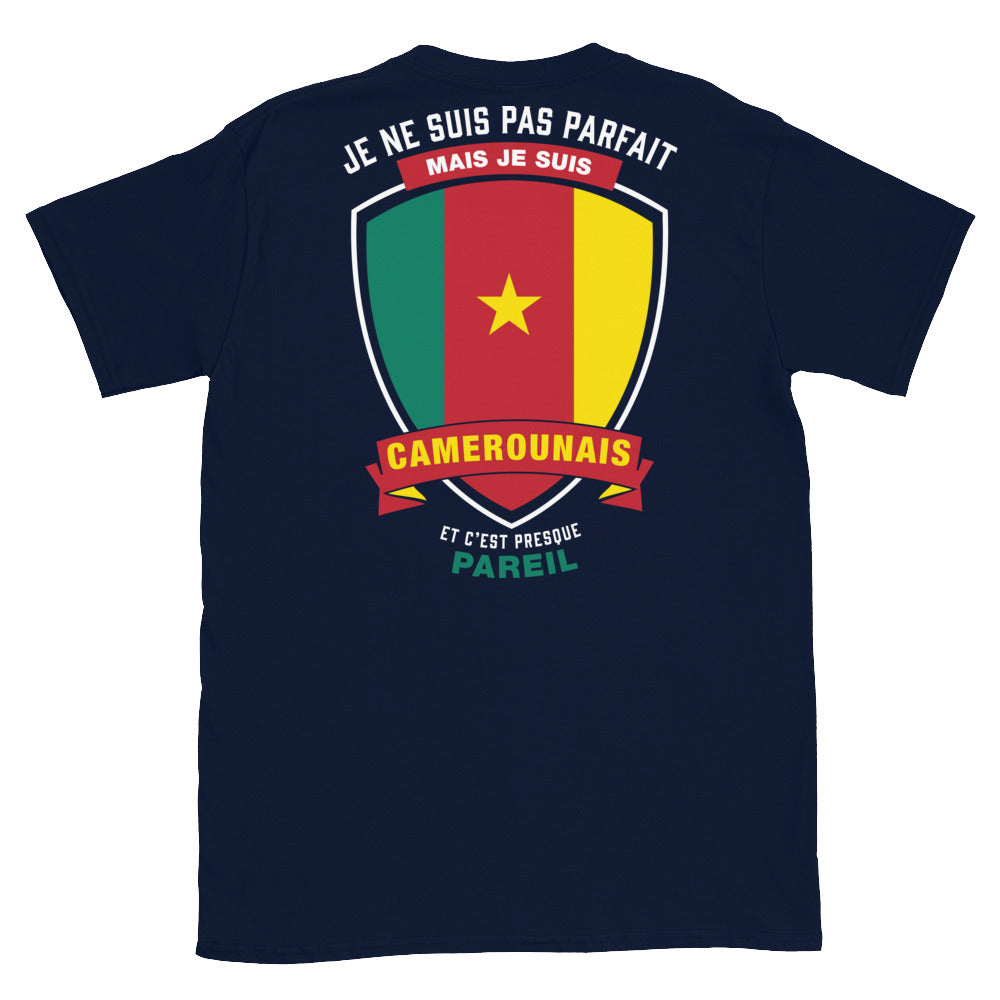 T-shirt Camerounais noir dos - Je ne suis pas parfait mais.