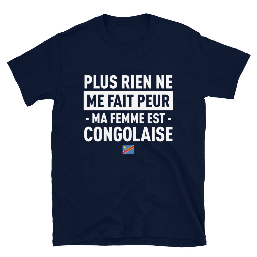 T-shirt Congo noir dos - Plus rien ne me fait peur ma femme est