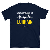 Thumbnail for T-shirt Lorrain marine dos - Groupe sanguin humoristique