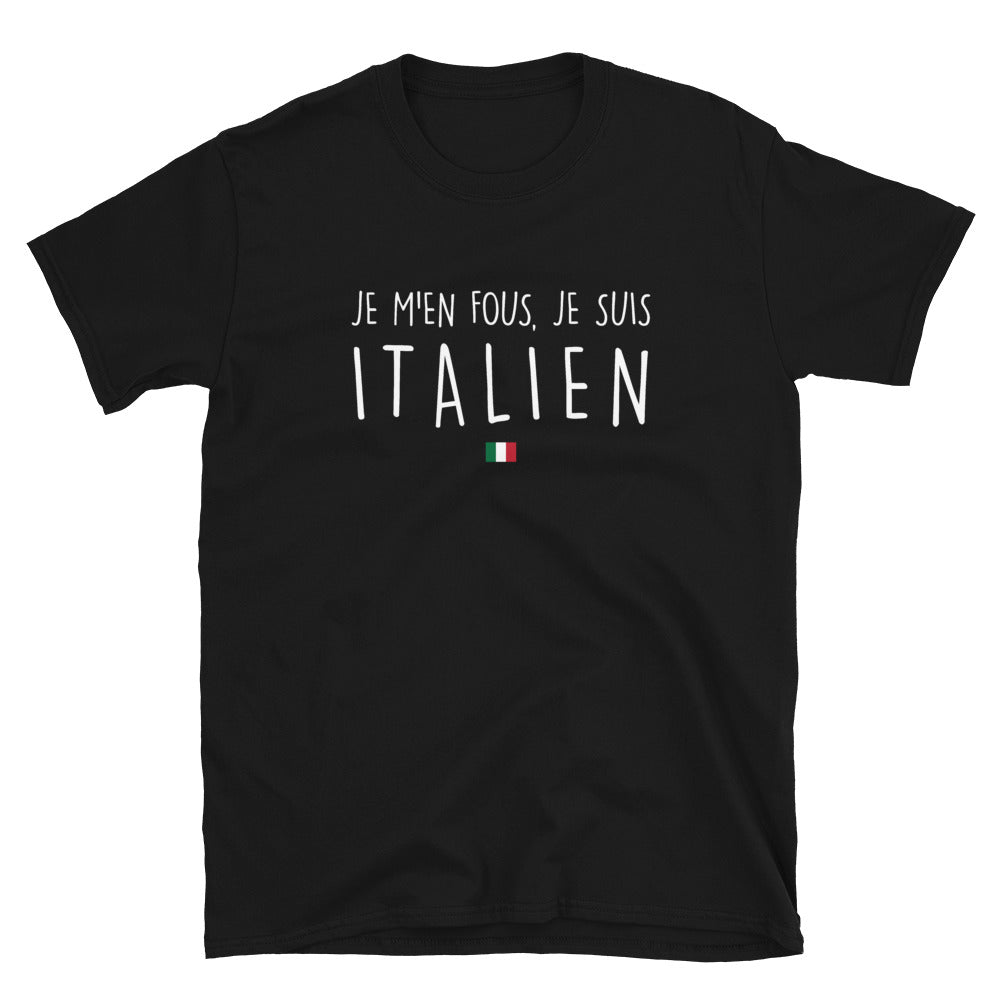 T-shirt Italie noir - Je m'en fous, je suis fier !