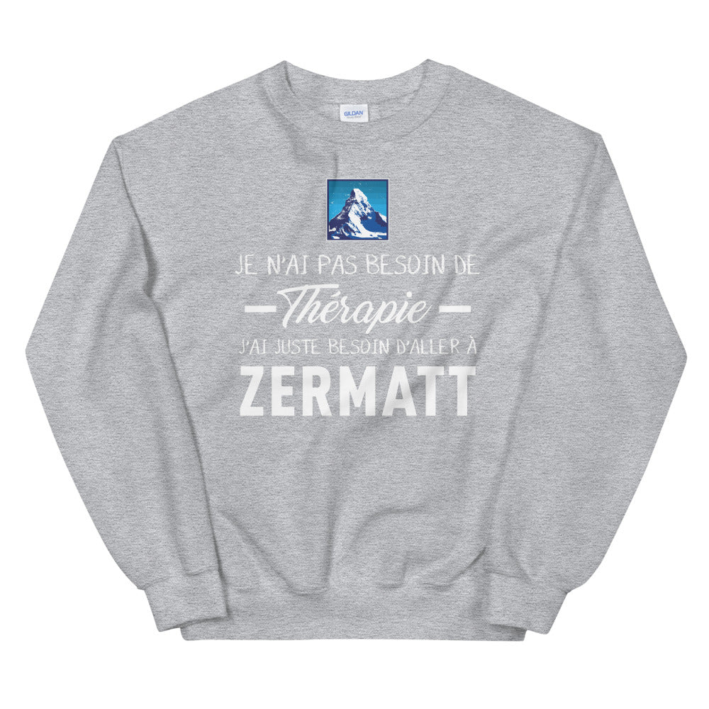 Sweatshirt Zermatt noir dos - Évasion vers Zermatt, Cervin en vue