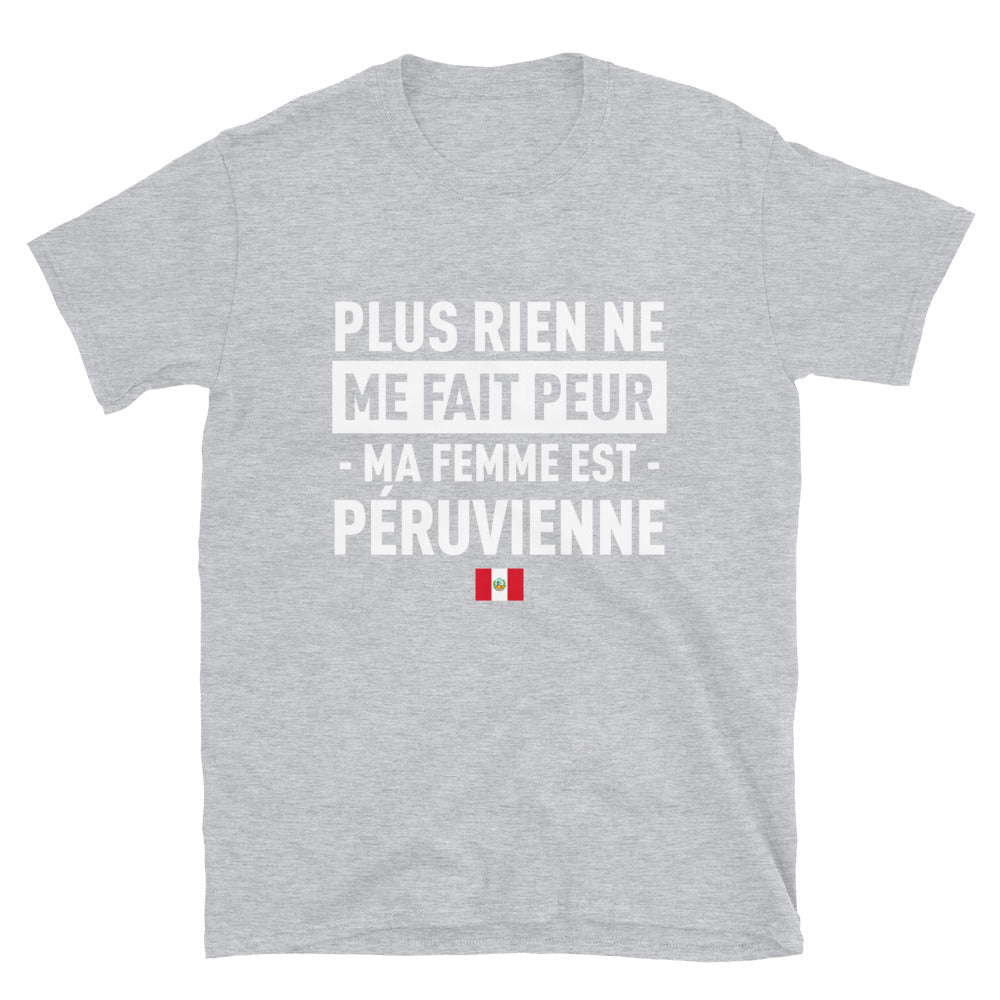 T-shirt Pérou bleu marine dos - Plus rien ne me fait peur ma femme est