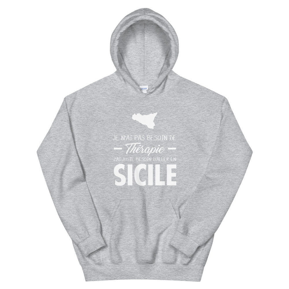 Sweatshirt Sicilien bleu marine dos - Je n'ai pas besoin de thérapie