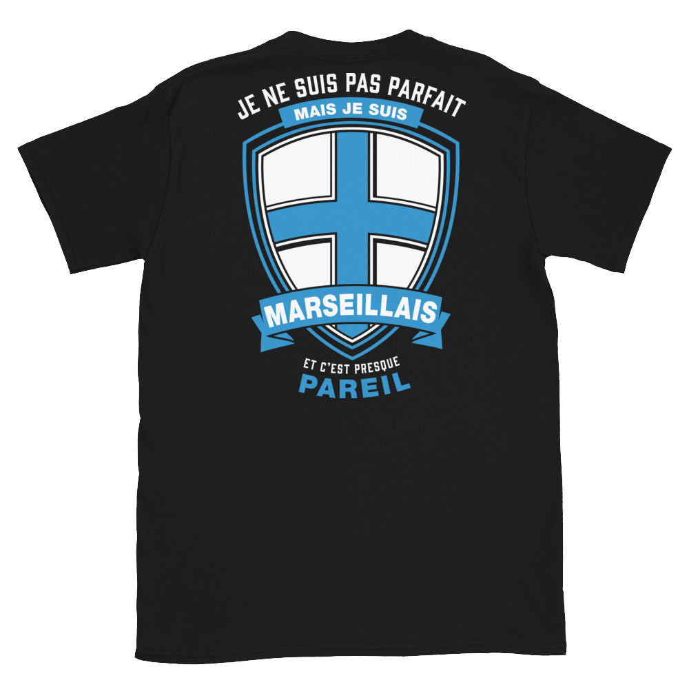 T-shirt Marseille noir - Je ne suis pas parfait mais.