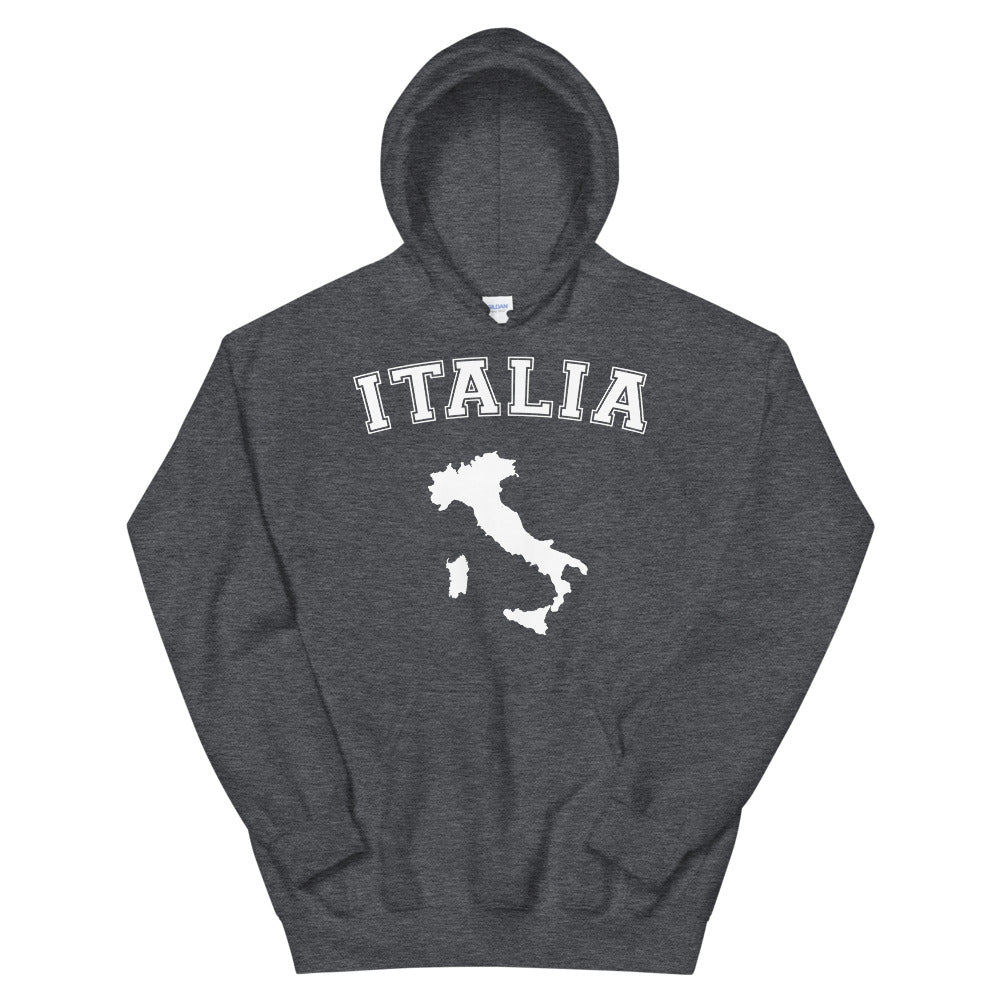 Sweatshirt Italie gris foncé dos - Carte de l'Italie stylisée