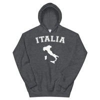 Thumbnail for Sweatshirt Italie gris foncé dos - Carte de l'Italie stylisée