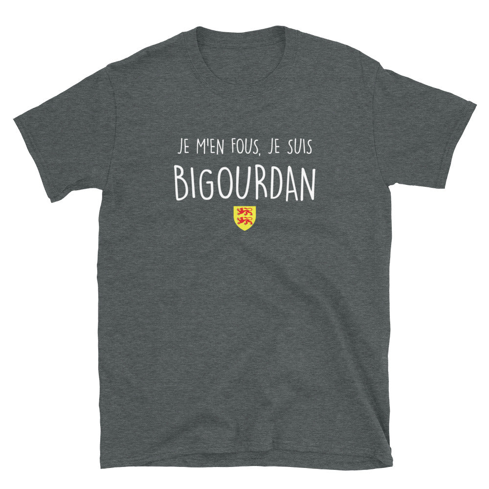 T-shirt Bigourdan bleu marine dos - Je m'en fous je suis Bigourdan