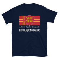 Thumbnail for T-shirt Normandie gris chiné dos - Liberté, égalité, teurgoule