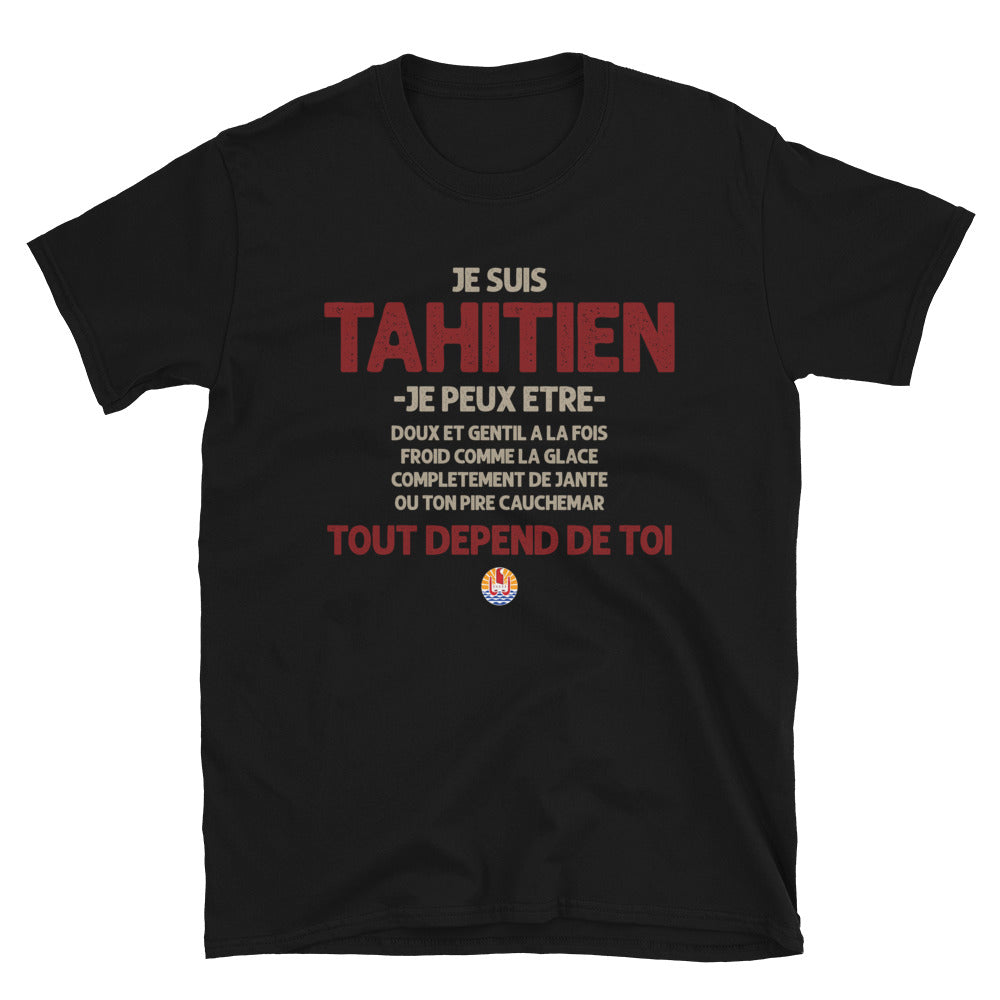 T-shirt Tahitien noir - Ça dépend de toi