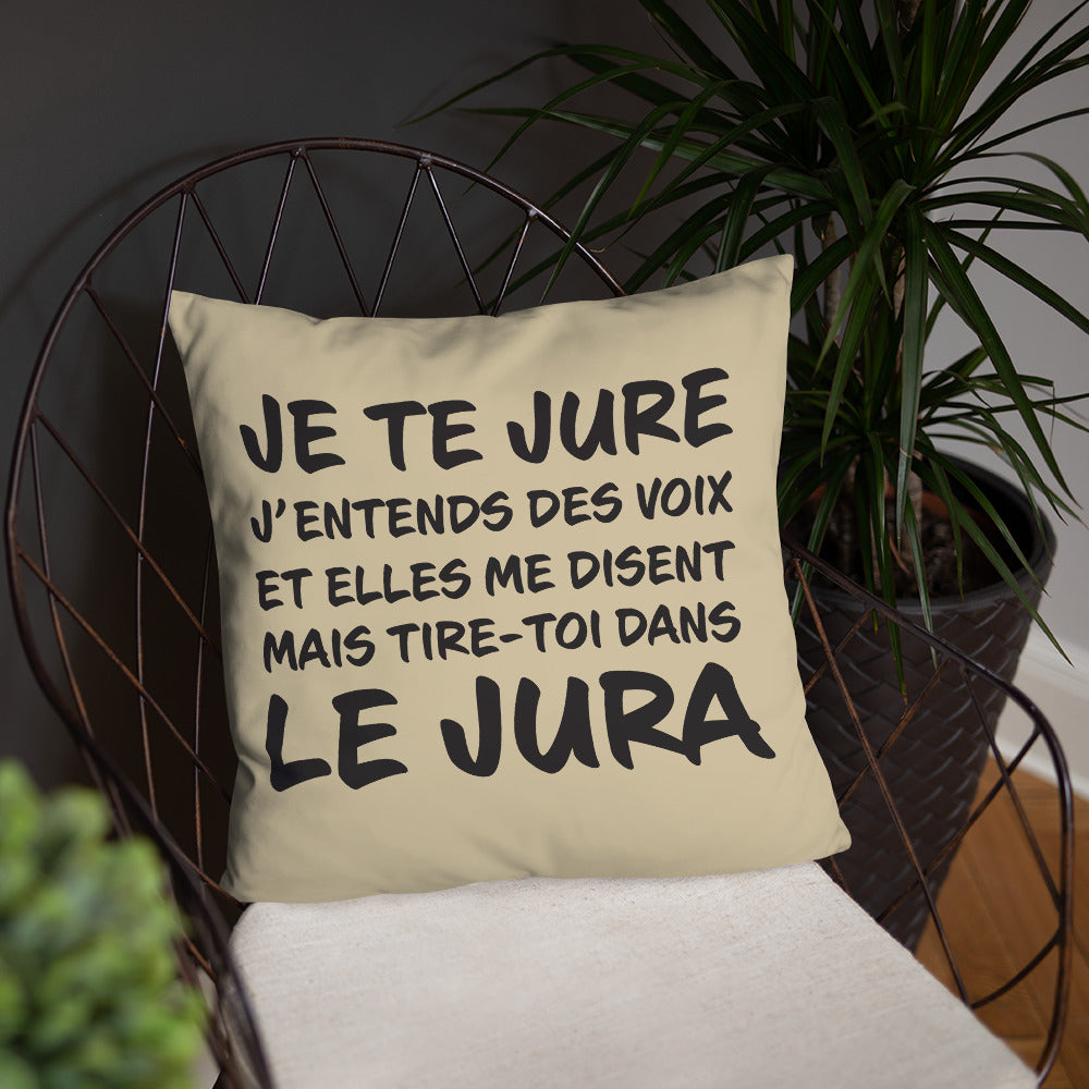 Tire toi dans le Jura - Franche-Comté - Coussin décoratif et humoristique sur le Jura (marche pour le Jura Suisse) - Ici & Là - T-shirts & Souvenirs de chez toi