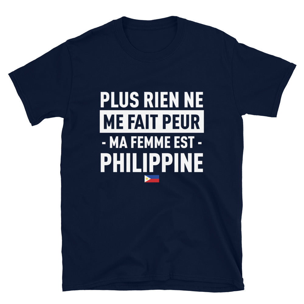 T-shirt Philippine bleu marine - Plus rien ne me fait peur ma femme est