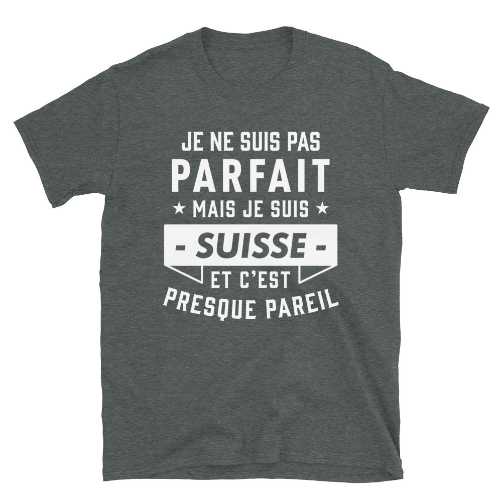 T-shirt Suisse gris foncé - Fierté et humour à porter