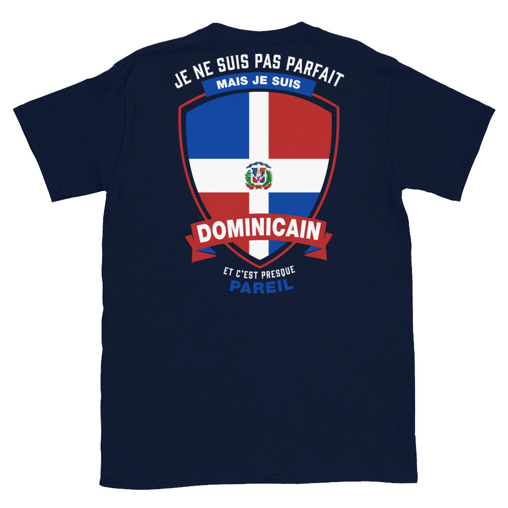 T-shirt parfait-dominicain noir dos - Je ne suis pas parfait mais