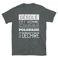 Thumbnail for T-shirt Polonaise bleu marine - Désolé ce mec est pris par une fille