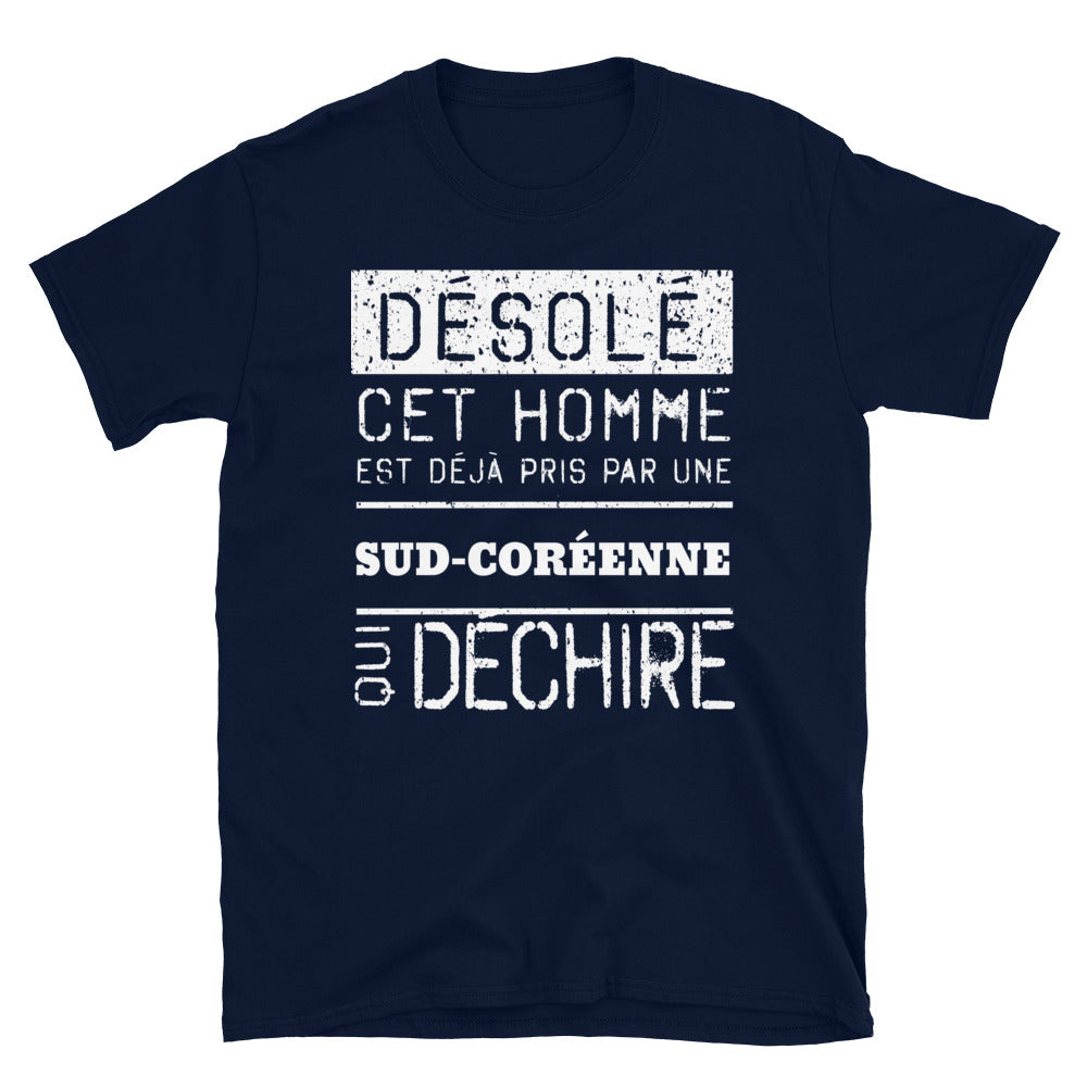 T-shirt Sud-Coréenne noir dos - Désolé ce mec est pris
