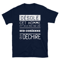 Thumbnail for T-shirt Sud-Coréenne noir dos - Désolé ce mec est pris