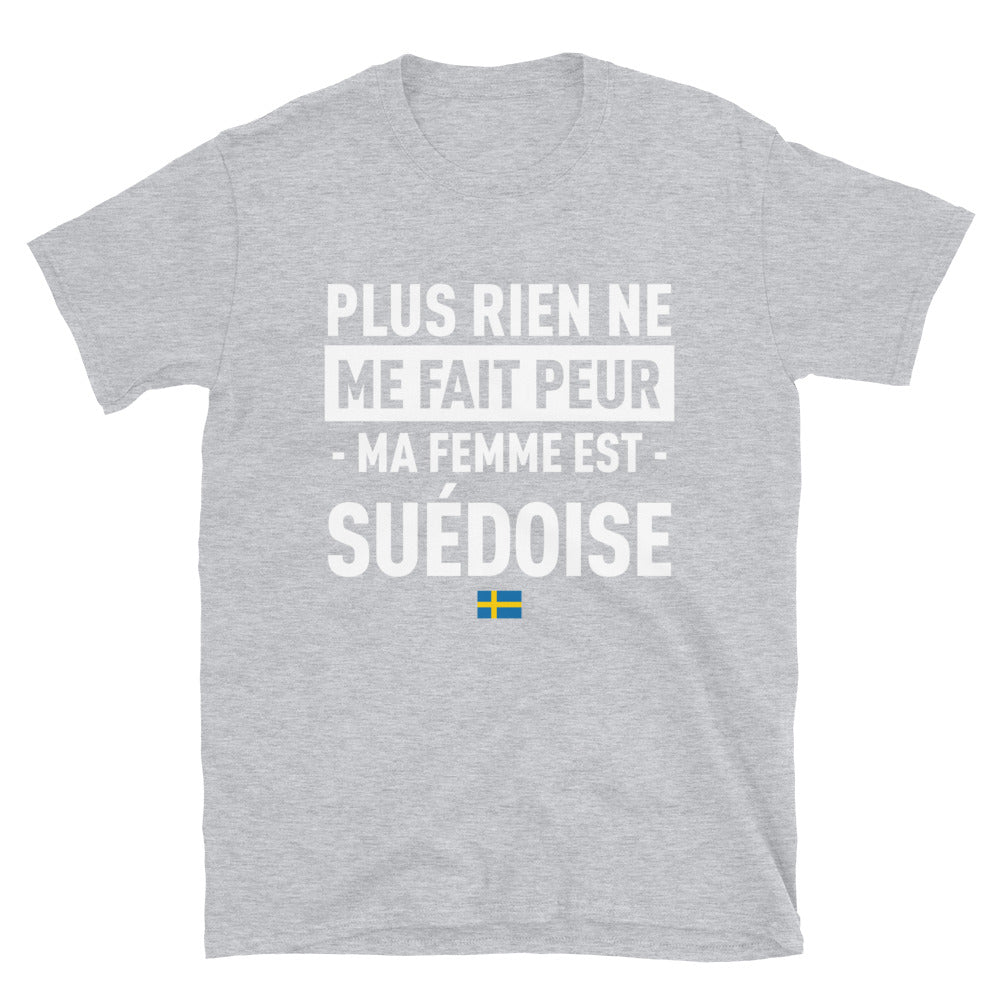 T-shirt Suédois bleu marine dos - Plus rien ne me fait peur ma femme est